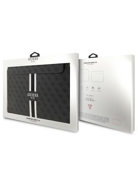 Guess 4G Printed Stripes dangtelis 16" nešiojamam kompiuteriui – juodas Guess 4G Printed Stripes dangtelis 16" nešiojamam kompiuteriui – juodas