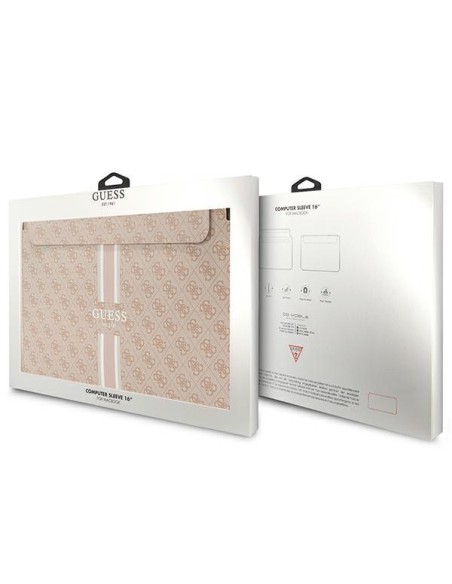 Guess 4G Printed Stripes dangtelis 16" nešiojamam kompiuteriui – rožinis Guess 4G Printed Stripes dangtelis 16" nešiojamam kompiuteriui – rožinis