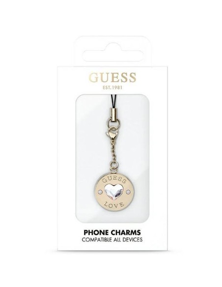 Guess Heart Diamond Charm su cirkonio akmenimis – auksinis Guess Heart Diamond Charm su cirkonio akmenimis – auksinis