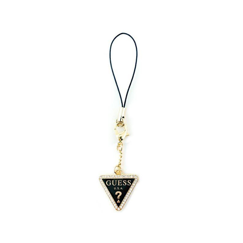 Guess Triangle Diamond Charm su cirkonio akmenimis – aukso ir juodos spalvos