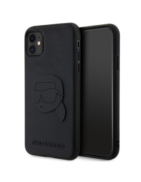 Karl Lagerfeld Rubber Karl Head 3D dėklas, skirtas iPhone 11 / Xr - juodas Karl Lagerfeld Rubber Karl Head 3D dėklas, skirtas iPhone 11 / Xr - juodas