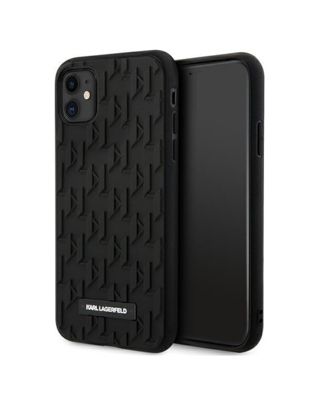 Karl Lagerfeld 3D Monogram dėklas, skirtas iPhone 11 / Xr - juodas Karl Lagerfeld 3D Monogram dėklas, skirtas iPhone 11 / Xr - juodas