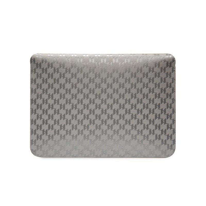Karl Lagerfeld Saffiano Monogram Choupette dėklas 14" nešiojamam kompiuteriui – sidabrinis