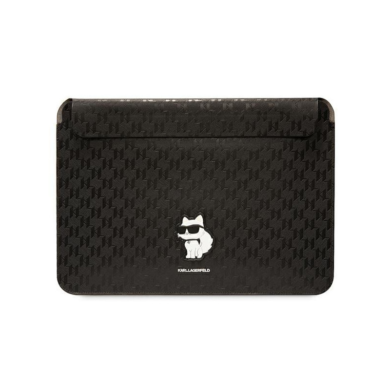 Karl Lagerfeld Saffiano Monogram Choupette dėklas 14" nešiojamam kompiuteriui - juodas Karl Lagerfeld Saffiano Monogram Choupette dėklas 14" nešiojamam kompiuteriui - juodas