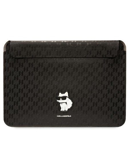 Karl Lagerfeld Saffiano Monogram Choupette dėklas 14" nešiojamam kompiuteriui - juodas