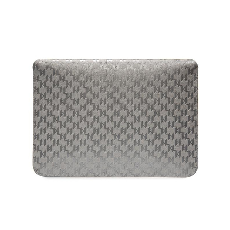 Karl Lagerfeld Saffiano Monogram Ikonik dėklas 14" nešiojamam kompiuteriui – sidabrinis