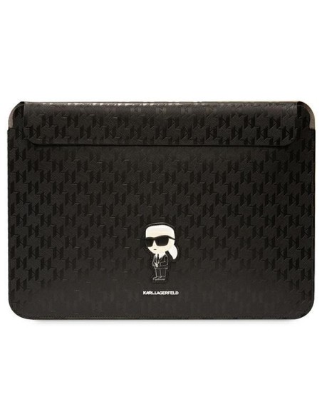 Karl Lagerfeld Saffiano Monogram Ikonik dėklas 14" nešiojamam kompiuteriui - juodas Karl Lagerfeld Saffiano Monogram Ikonik dėklas 14" nešiojamam kompiuteriui - juodas