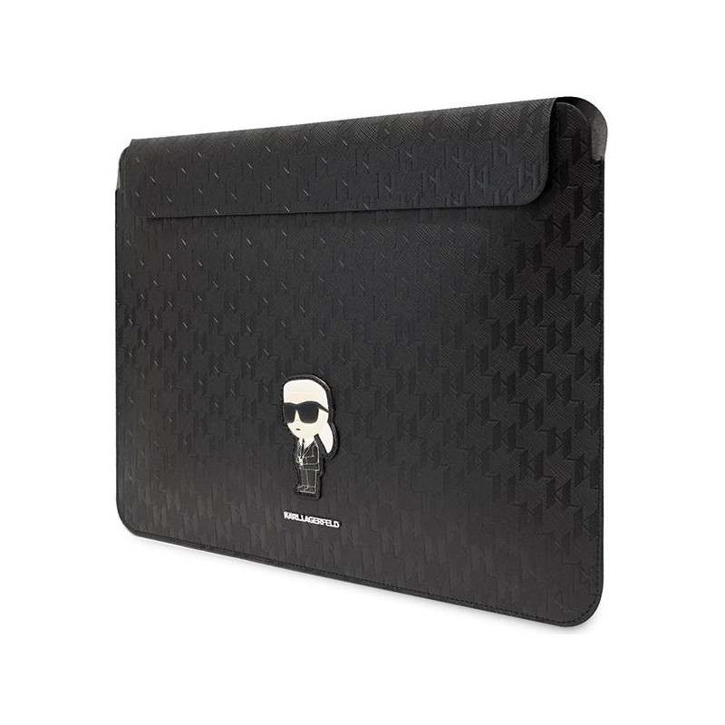 Karl Lagerfeld Saffiano Monogram Ikonik dėklas 14" nešiojamam kompiuteriui - juodas