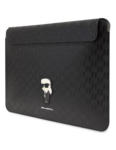 Karl Lagerfeld Saffiano Monogram Ikonik dėklas 14" nešiojamam kompiuteriui - juodas Karl Lagerfeld Saffiano Monogram Ikonik dėklas 14" nešiojamam kompiuteriui - juodas
