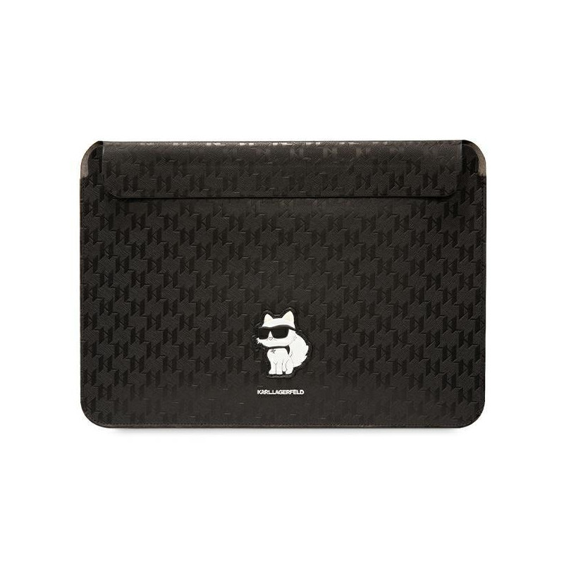 Karl Lagerfeld Saffiano Monogram Choupette dėklas 16" nešiojamam kompiuteriui - juodas Karl Lagerfeld Saffiano Monogram Choupette dėklas 16" nešiojamam kompiuteriui - juodas