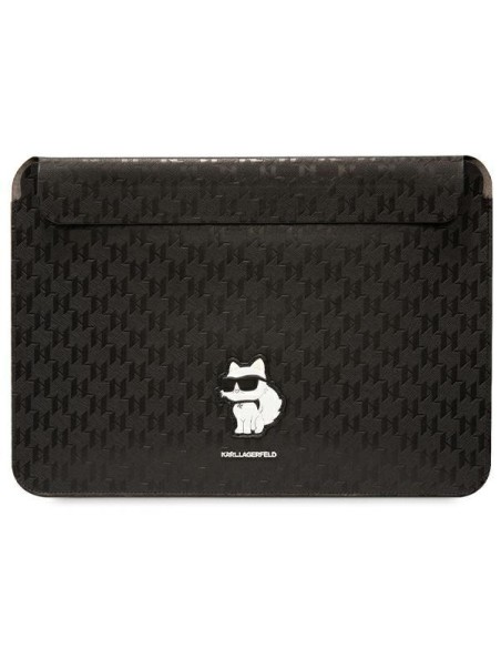 Karl Lagerfeld Saffiano Monogram Choupette dėklas 16" nešiojamam kompiuteriui - juodas Karl Lagerfeld Saffiano Monogram Choupette dėklas 16" nešiojamam kompiuteriui - juodas