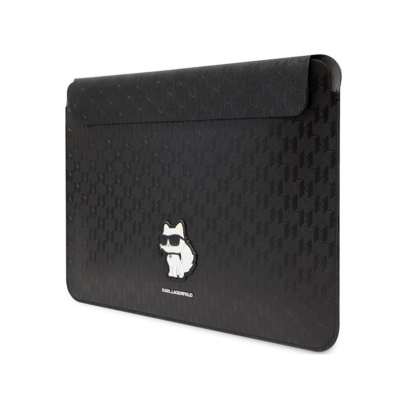 Karl Lagerfeld Saffiano Monogram Choupette dėklas 16" nešiojamam kompiuteriui - juodas