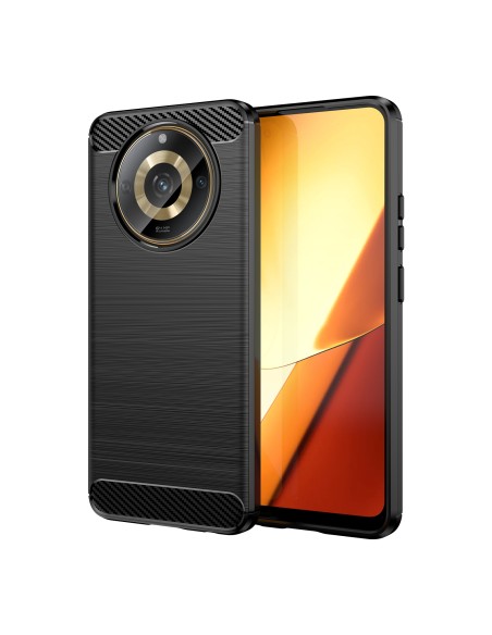 Lankstus anglies rašto dėklas, skirtas Realme 11 Carbon Case - juodas Lankstus anglies rašto dėklas, skirtas Realme 11 Carbon Case - juodas