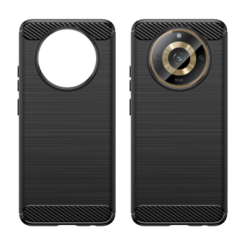 Lankstus anglies rašto dėklas, skirtas Realme 11 Carbon Case - juodas
