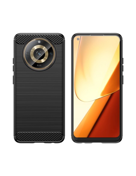 Lankstus anglies rašto dėklas, skirtas Realme 11 Carbon Case - juodas Lankstus anglies rašto dėklas, skirtas Realme 11 Carbon Case - juodas