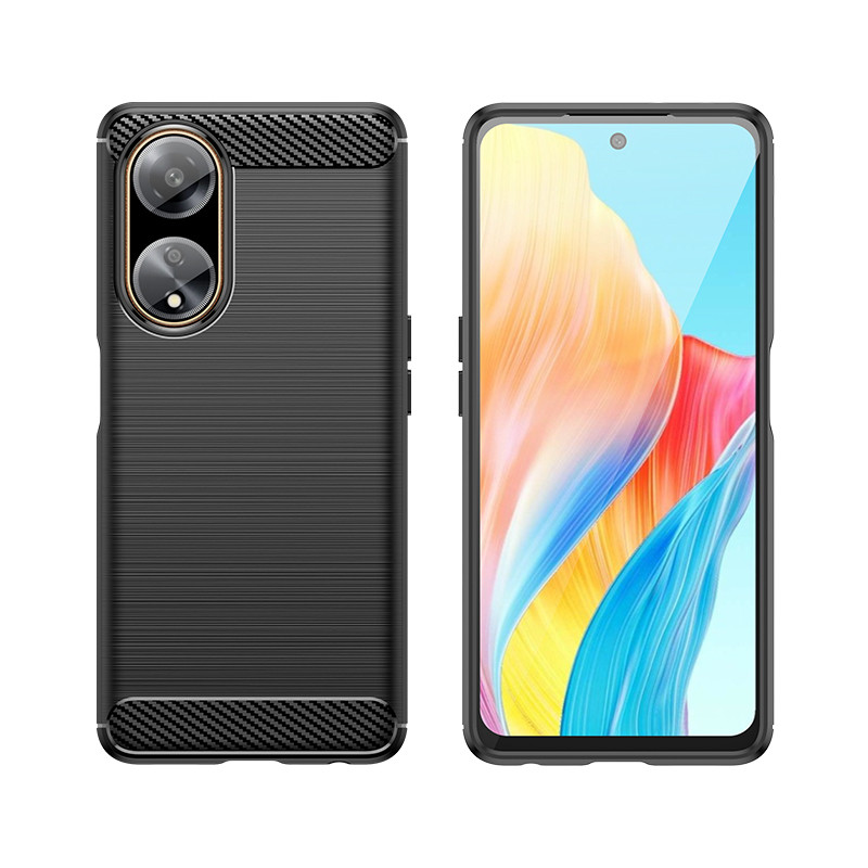 Lankstus anglies rašto dėklas, skirtas Oppo A98 5G Carbon Case - juodas
