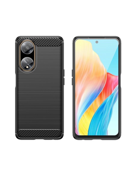 Lankstus anglies rašto dėklas, skirtas Oppo A98 5G Carbon Case - juodas