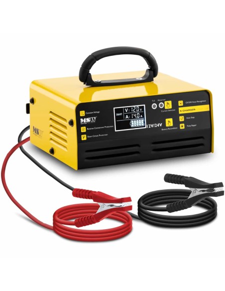 Automobilinis įkroviklis LCD akumuliatoriaus įkroviklis 12/24 V 8/14 A Automobilinis įkroviklis LCD akumuliatoriaus įkroviklis 12/24 V 8/14 A