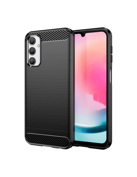 Lankstus anglies rašto dėklas, skirtas Samsung Galaxy M34 Carbon Case - juodas