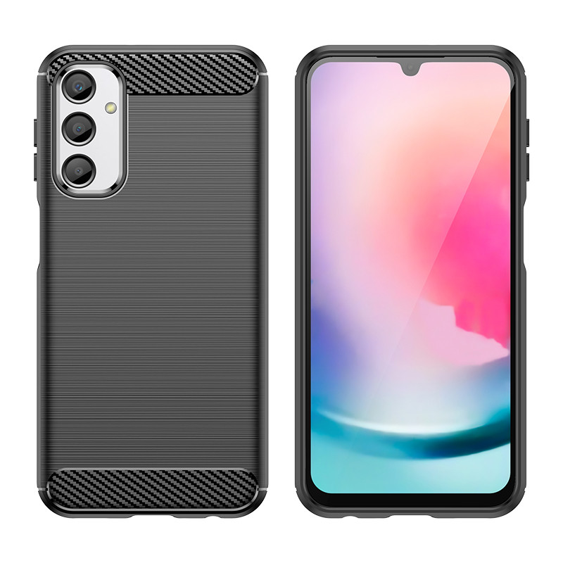 Lankstus anglies rašto dėklas, skirtas Samsung Galaxy M34 Carbon Case - juodas