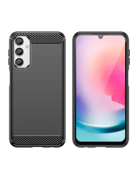 Lankstus anglies rašto dėklas, skirtas Samsung Galaxy M34 Carbon Case - juodas