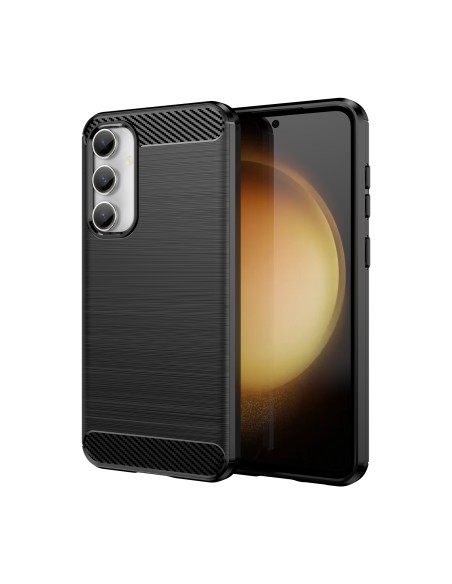 Lankstus anglies rašto dėklas, skirtas Samsung Galaxy S23 FE Carbon Case - juodas