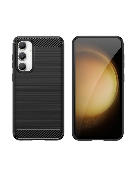 Lankstus anglies rašto dėklas, skirtas Samsung Galaxy S23 FE Carbon Case - juodas
