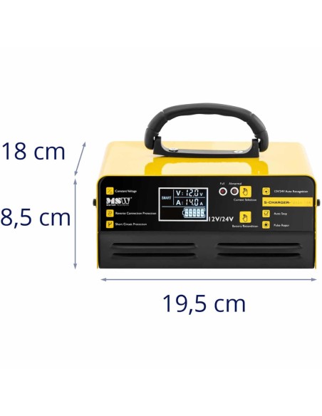 Automobilinis įkroviklis LCD akumuliatoriaus įkroviklis 12/24 V 8/14 A Automobilinis įkroviklis LCD akumuliatoriaus įkroviklis 12/24 V 8/14 A