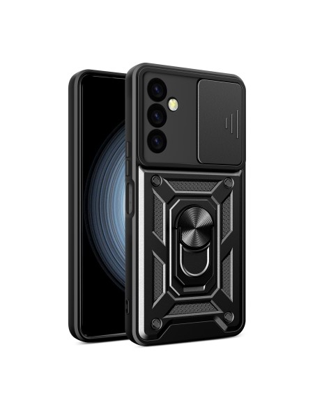 Hybrid Armor Camshield dėklas Samsung M34 su kameros dangteliu - juodas Hybrid Armor Camshield dėklas Samsung M34 su kameros dangteliu - juodas