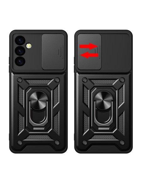 Hybrid Armor Camshield dėklas Samsung M34 su kameros dangteliu - juodas Hybrid Armor Camshield dėklas Samsung M34 su kameros dangteliu - juodas