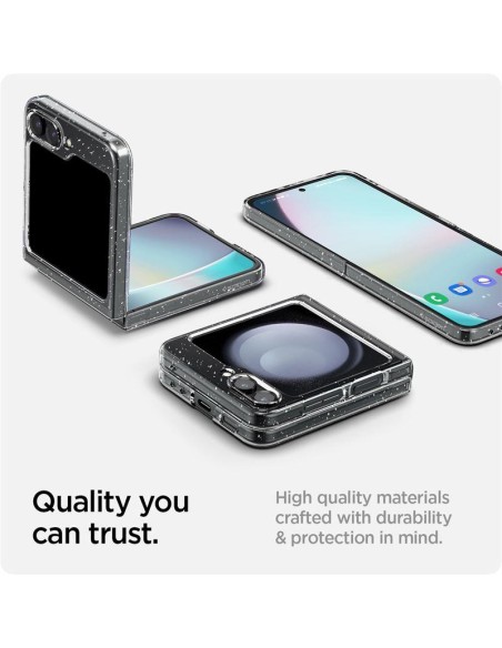 Spigen Airskin dėklas Samsung Galaxy Z Flip 5 - skaidrus ir blizgantis Spigen Airskin dėklas Samsung Galaxy Z Flip 5 - skaidrus ir blizgantis