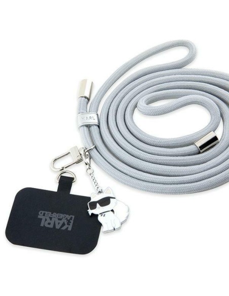 Karl Lagerfeld CBDY Cord telefono dirželis - pilkas Karl Lagerfeld CBDY Cord telefono dirželis - pilkas