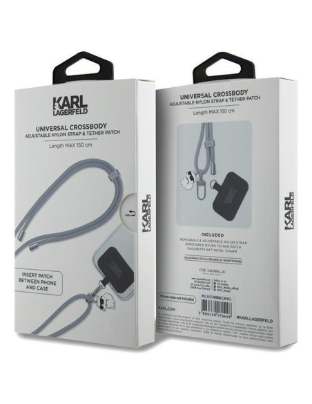 Karl Lagerfeld CBDY Cord telefono dirželis - pilkas Karl Lagerfeld CBDY Cord telefono dirželis - pilkas