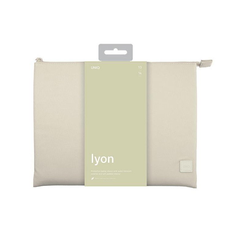 UNIQ Lyon vandeniui atsparus RPET dėklas skirtas 14" nešiojamam kompiuteriui - smėlio spalvos