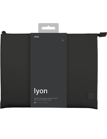 UNIQ Lyon vandeniui atsparus RPET dėklas skirtas 16" nešiojamam kompiuteriui - juodas UNIQ Lyon vandeniui atsparus RPET dėklas skirtas 16" nešiojamam kompiuteriui - juodas