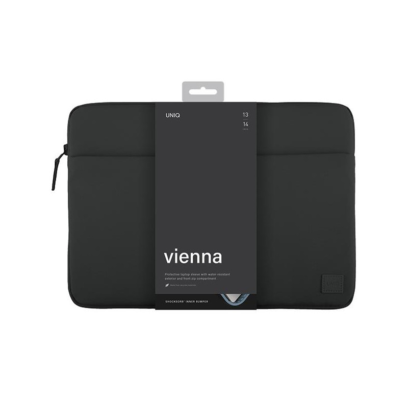 UNIQ Vienna Waterproof RPET dėklas 14" nešiojamam kompiuteriui - juodas