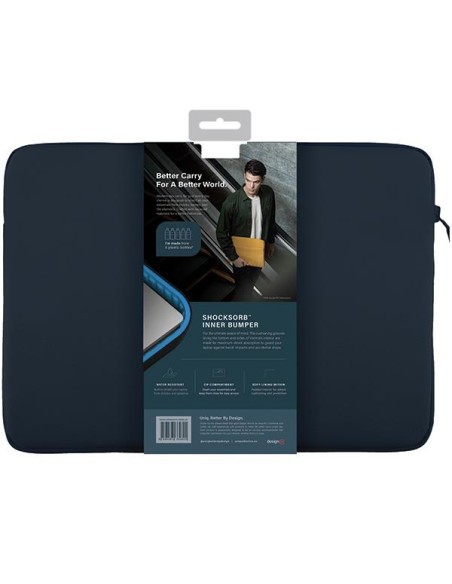 UNIQ Vienna Waterproof RPET dėklas 14" nešiojamam kompiuteriui - mėlynas UNIQ Vienna Waterproof RPET dėklas 14" nešiojamam kompiuteriui - mėlynas