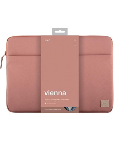 UNIQ Vienna Waterproof RPET dėklas 14" nešiojamam kompiuteriui - rožinis UNIQ Vienna Waterproof RPET dėklas 14" nešiojamam kompiuteriui - rožinis