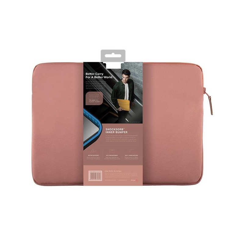 UNIQ Vienna Waterproof RPET dėklas 14" nešiojamam kompiuteriui - rožinis