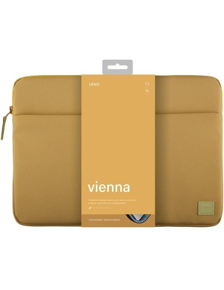 UNIQ Vienna Waterproof RPET dėklas 14" nešiojamam kompiuteriui - geltonas UNIQ Vienna Waterproof RPET dėklas 14" nešiojamam kompiuteriui - geltonas