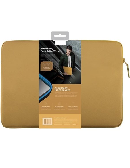 UNIQ Vienna Waterproof RPET dėklas 14" nešiojamam kompiuteriui - geltonas UNIQ Vienna Waterproof RPET dėklas 14" nešiojamam kompiuteriui - geltonas