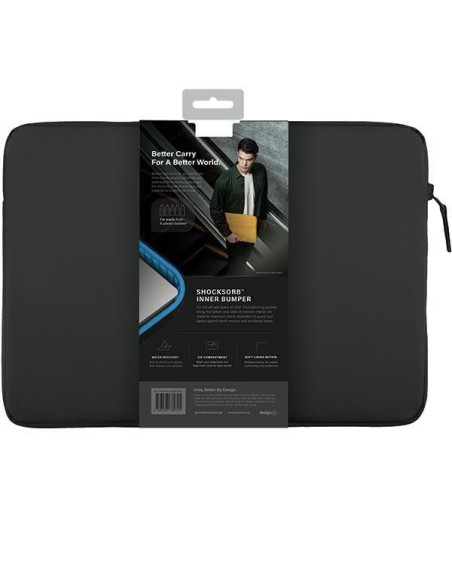 UNIQ Vienna Waterproof RPET dėklas 16" nešiojamam kompiuteriui - juodas UNIQ Vienna Waterproof RPET dėklas 16" nešiojamam kompiuteriui - juodas