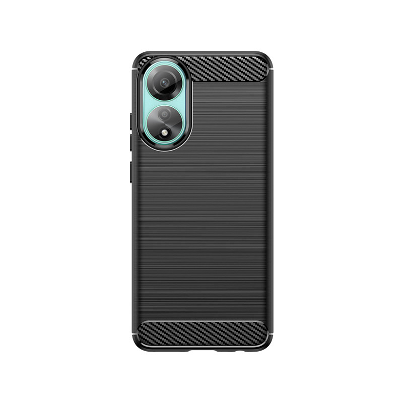 Carbon Case silikoninis dėklas, skirtas Oppo A78 4G - juodas