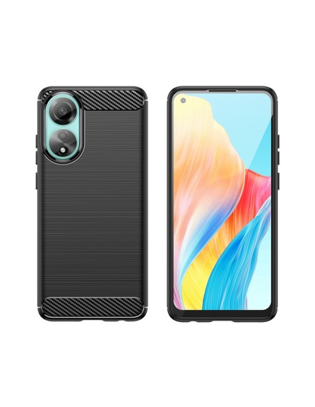Carbon Case silikoninis dėklas, skirtas Oppo A78 4G - juodas