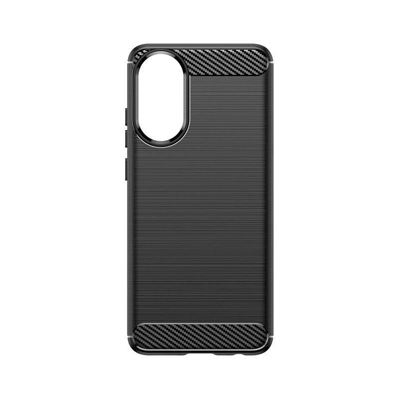 Carbon Case silikoninis dėklas, skirtas Oppo A78 4G - juodas