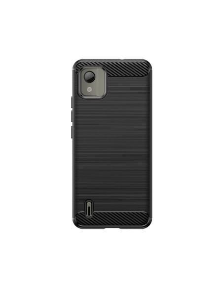 Carbon Case silikoninis dėklas, skirtas Nokia C110 - juodas