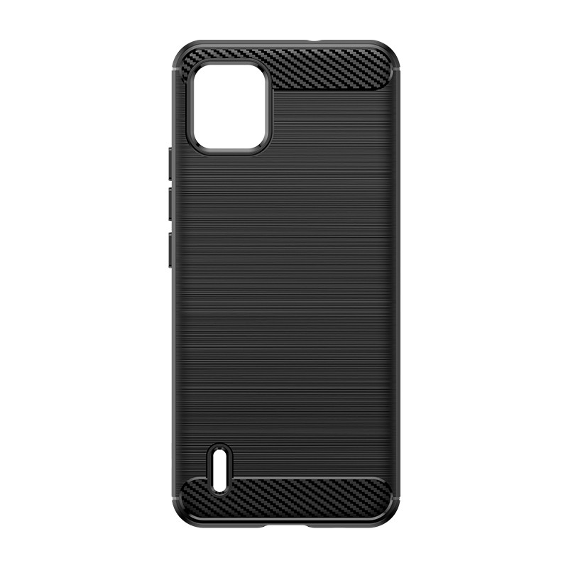 Carbon Case silikoninis dėklas, skirtas Nokia C110 - juodas