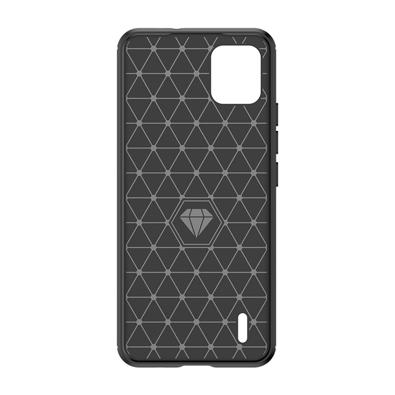 Carbon Case silikoninis dėklas, skirtas Nokia C110 - juodas