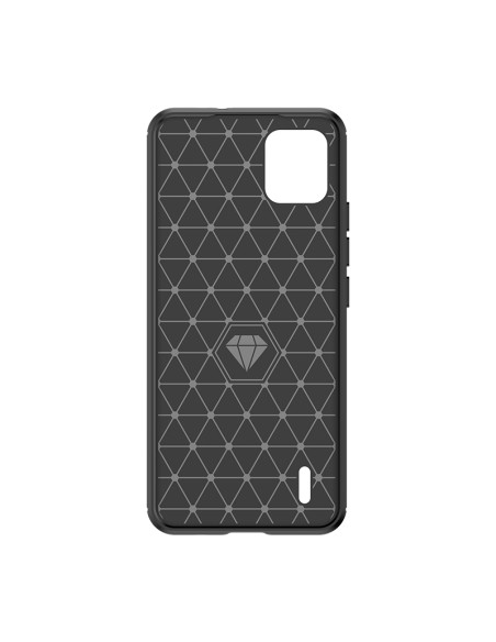 Carbon Case silikoninis dėklas, skirtas Nokia C110 - juodas