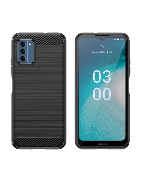 Carbon Case silikoninis dėklas, skirtas Nokia C300 - juodas